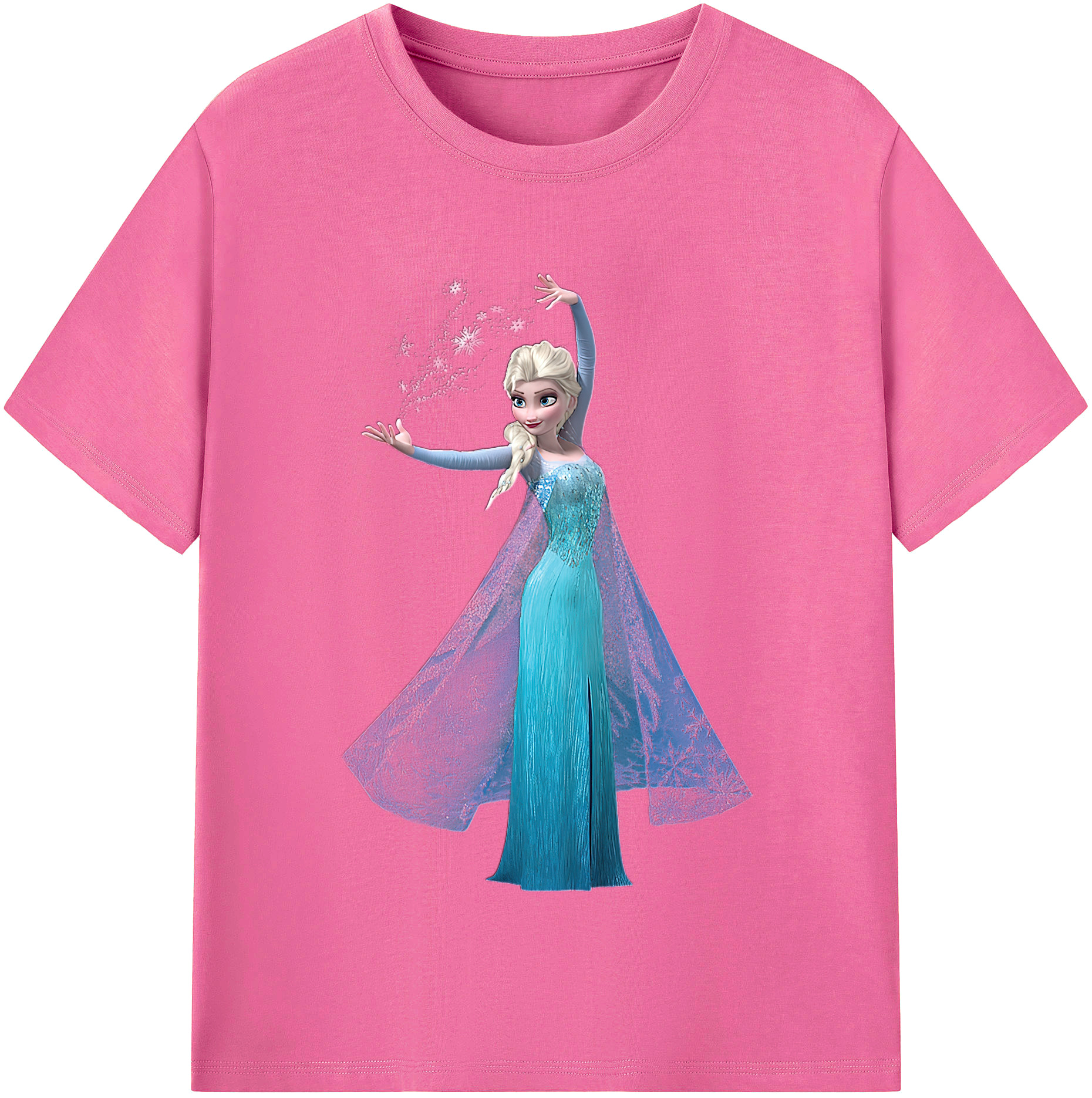 （画像用） アナと雪の女王 アンナ エルサ Frozen Anna Elsa レディースカジュアルプリントTシャツ（綿100％）